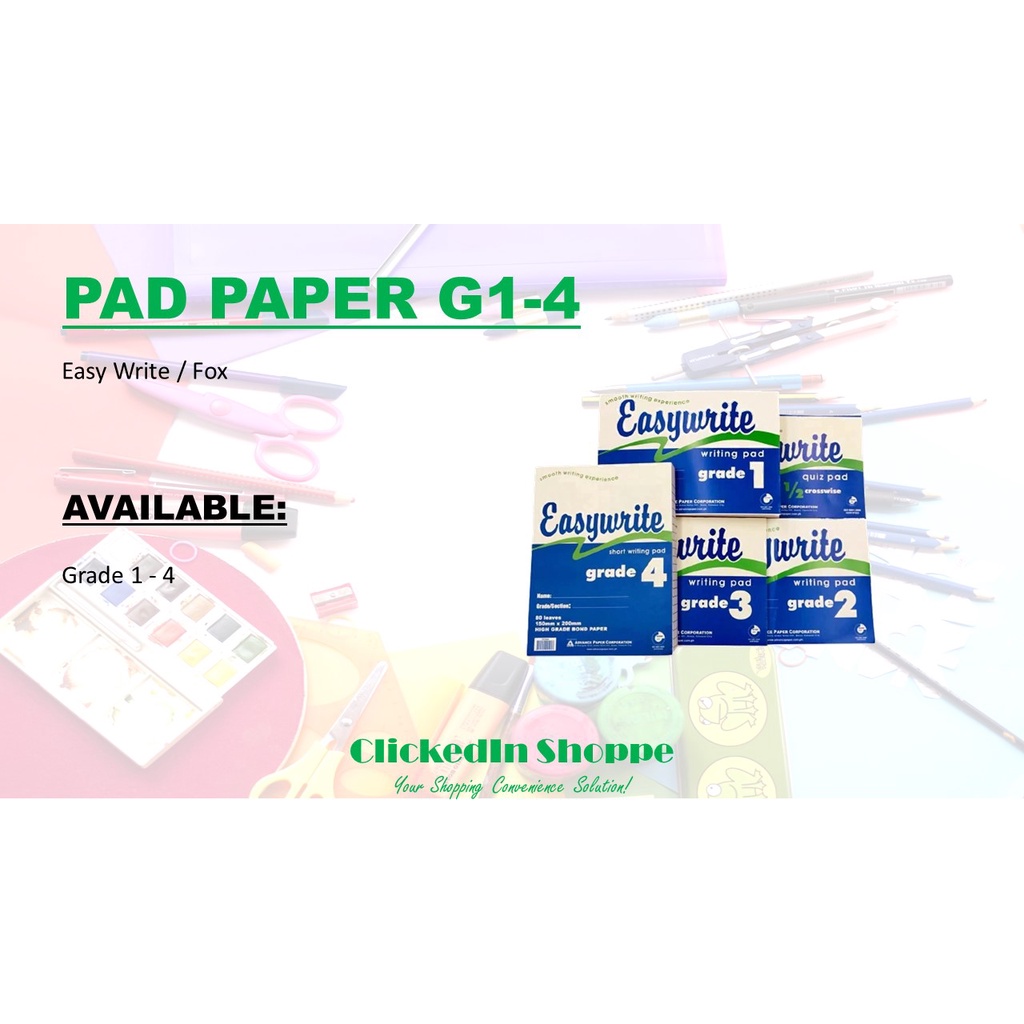 Pad Paper Grade 1 to 4 Sold Per 1 Pad Only Stationery -SMR- | Shopee ...