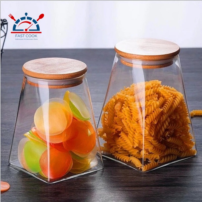 Glass Jar Storage Jar Cake Borosilicate Glass Premium Design Cone 500