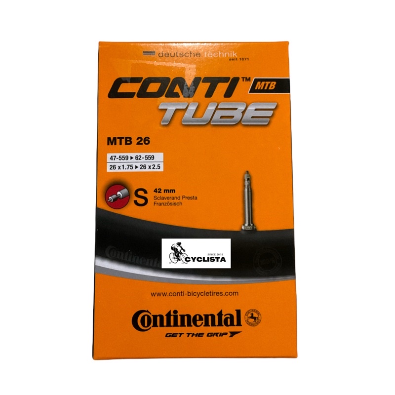 Lot De 3 Chambres à Air Continental 26″ – Valve Presta 42 Mm, Compatible Pneus 1.75-2.5, Pour VTT, Noyau Amovible