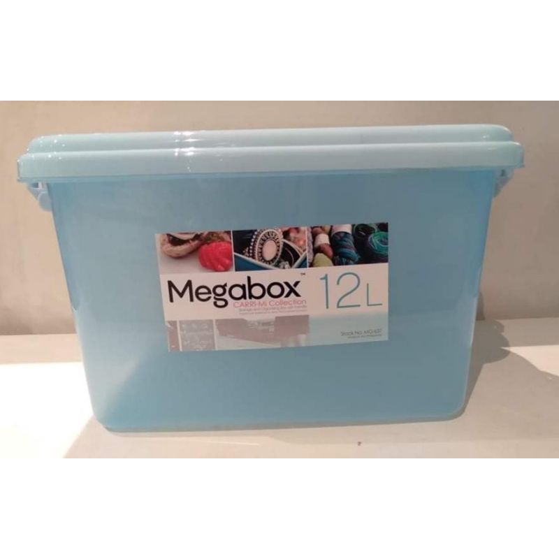 Megabox 12L Storage Box MG-637( Clear & Light Blue ) | Shopee Philippines