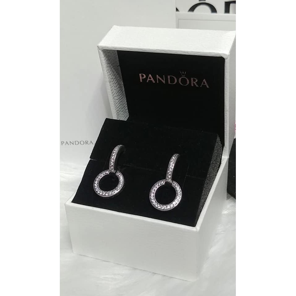 Double Hoop Earrings Pandora Pure Silver 925 Earrings (without Box)