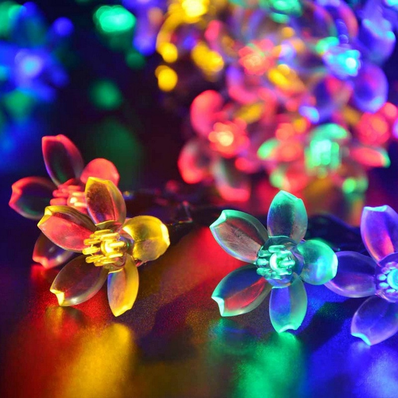 Solar String Lights 5M 7M 12M 22M Cherry blossoms Garden lights LED ...