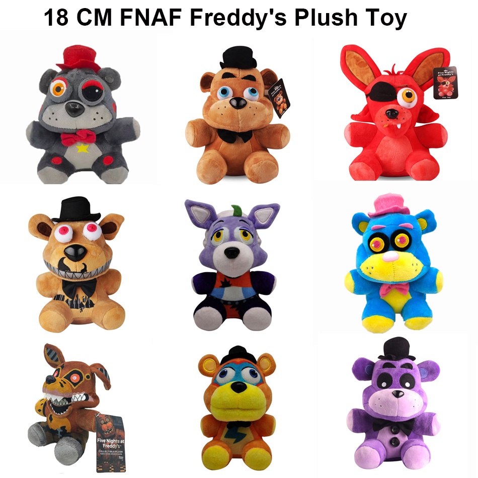 FNAF Plush Toys Freddy Bear Foxy Chica Clown Bonnie Animal Stuffed ...