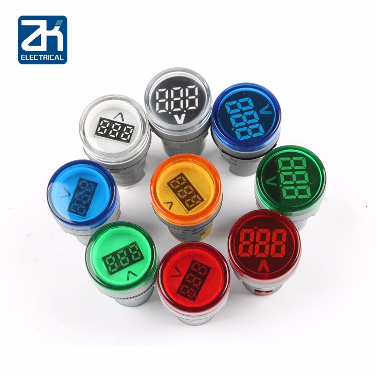 BOBEINI 22mm Digital Voltmeter - AC 60-500V Voltage Tester With Bright LED Display | Voltage Gauge Monitor Indicator Light