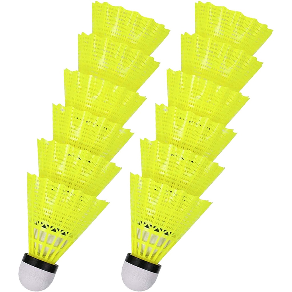 COD 12pcs Nylon Shuttlecock Outdoor Plastic Nylon Badminton Shuttlecocks Sports Fitness