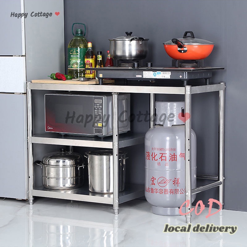 Full Metal Thickened 304 Stainless Steel Gas Stove Rack Kitchen Shelf Storage Rack Save Space