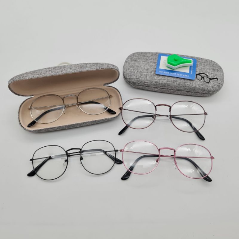 Street fashion unisex adult anti radiation metal frame eyeglass set with tester kit