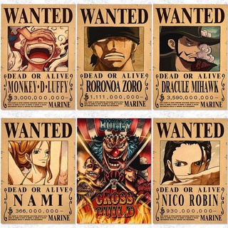 One Piece Poster, 28.5x42cm(A3 Paper Size), New Edition,One Piece Wanted  Posters, Straw Hat Pirates Crew