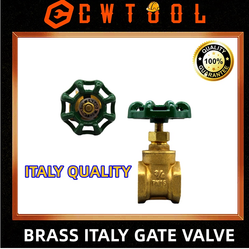Italian Heavy Duty Brass Gate Valve Water Valve On/Off Water Pipe ...
