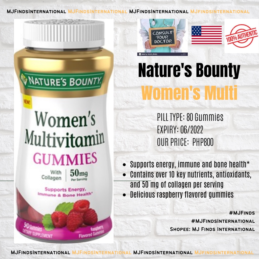 Nature's Bounty Women's Multivitamin 80 Gummies Shopee Philippines