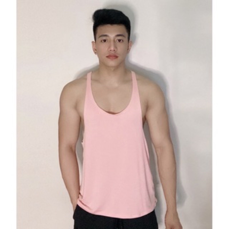 Half Pink Half Black Muscle Sando Tank top for gym cycling volleyball ...