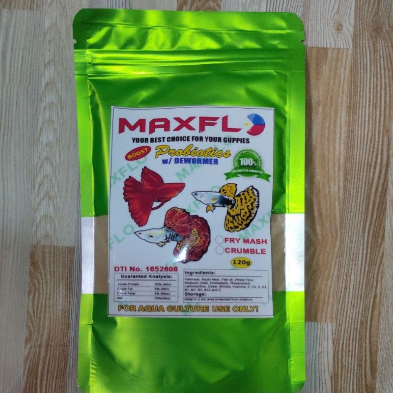 MaxFlo (Pro biotics with Dewormer)120grams best for Guppies | Shopee ...