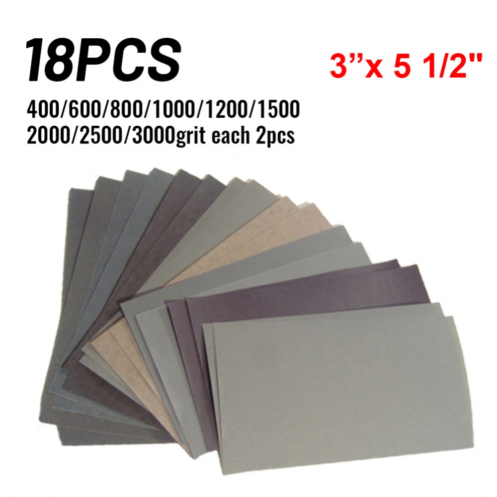 Sandpaper 4003000 Grit Car Body Glass Grit Headlight Kens 1000 18pcs