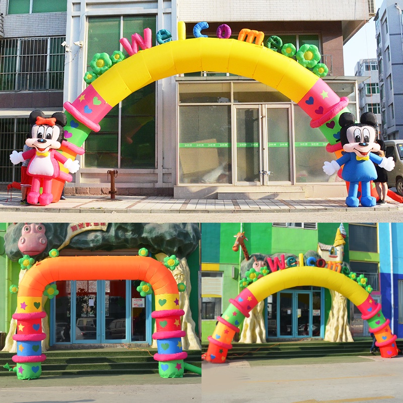 Opening inflatable arch cartoon inflatable six one kindergarten ...