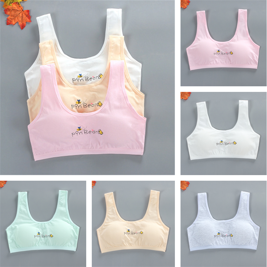 MOMO 10-16Yrs Kids Bra baby bra children's training bra girls sports bra  double layer soft Breathable underwear