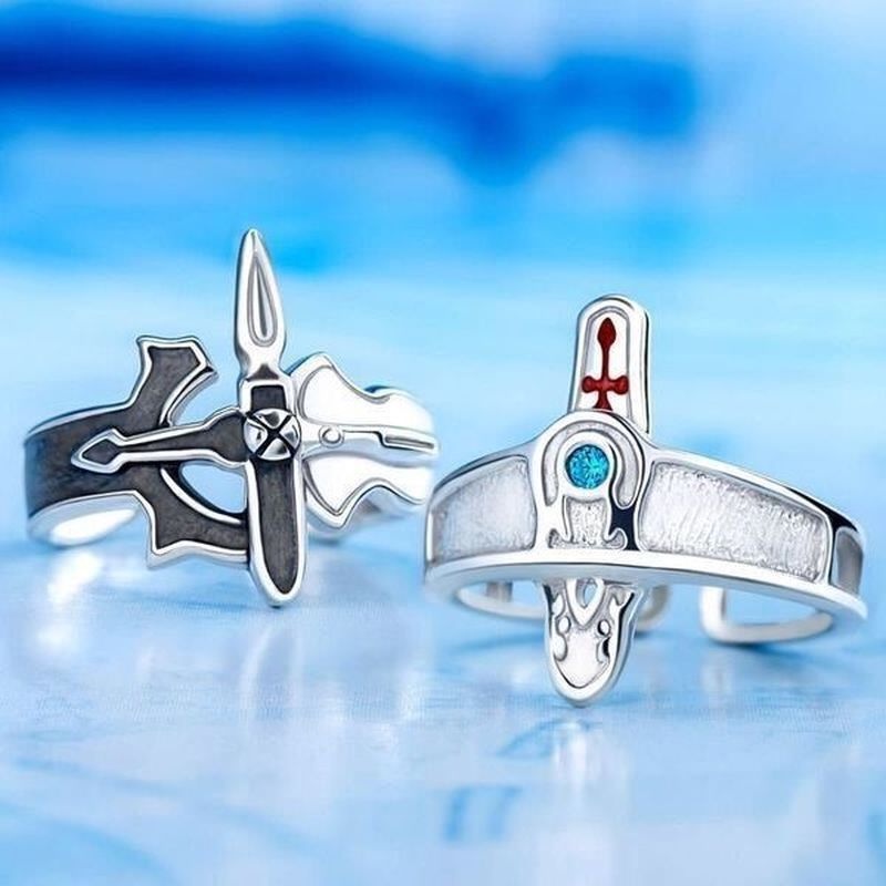 Sword Art Online Retro Cross Couple Ring/Fashion Unisex Personality ...
