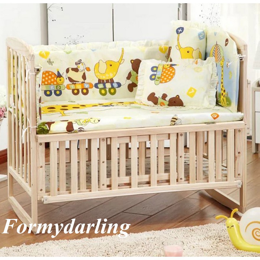 5pcs Set baby crib bedding set 100x58cm newborn baby bed set crib bumper