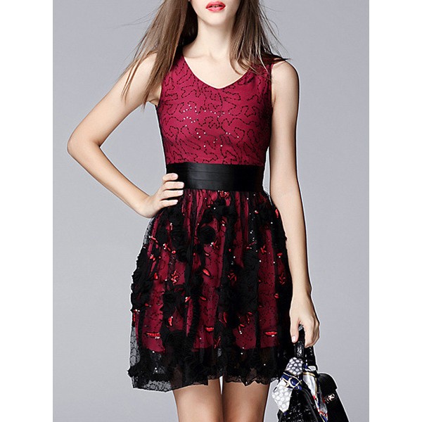 Red and best sale black cocktail dress