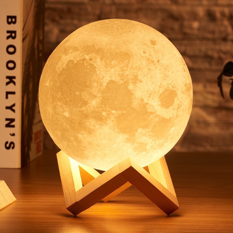 3D Print Moon LED Night Lamp Rechargeable 7 Colors Tap and Touch Control Home Decor Creative Gift Shopee Philippines
