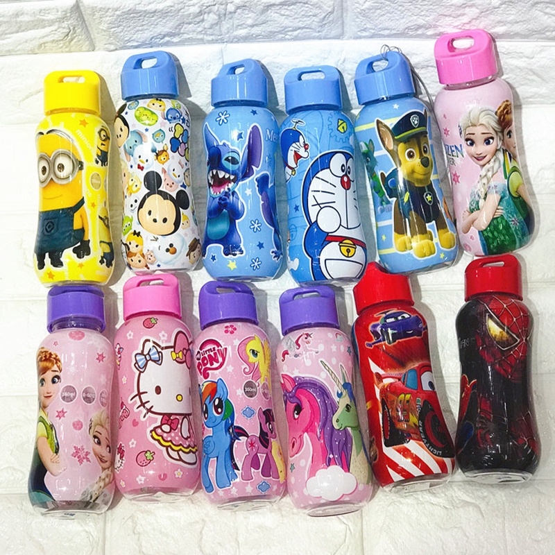 350ML Aquaflask Plastic Water Bottle Cartoon Print with Strap for ...