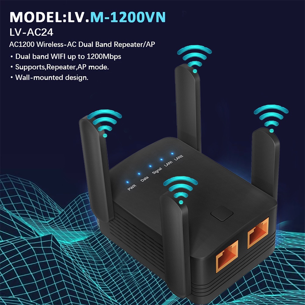 Extender Long Range 2.4G WiFi Booster Wi-Fi Signal Amplifier Access ...