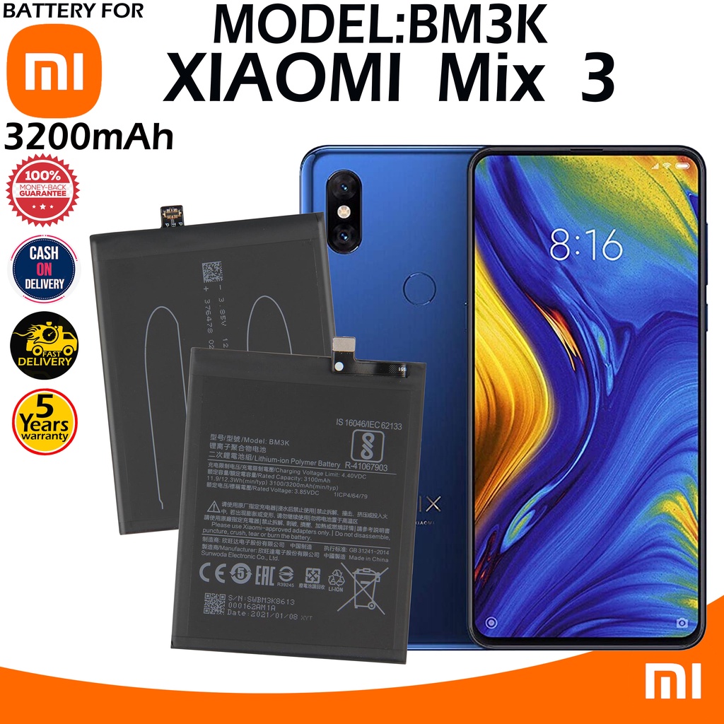 Xiaomi Mix 3 Battery Model BM3K High Quality Capacity 3200mAh | Shopee ...