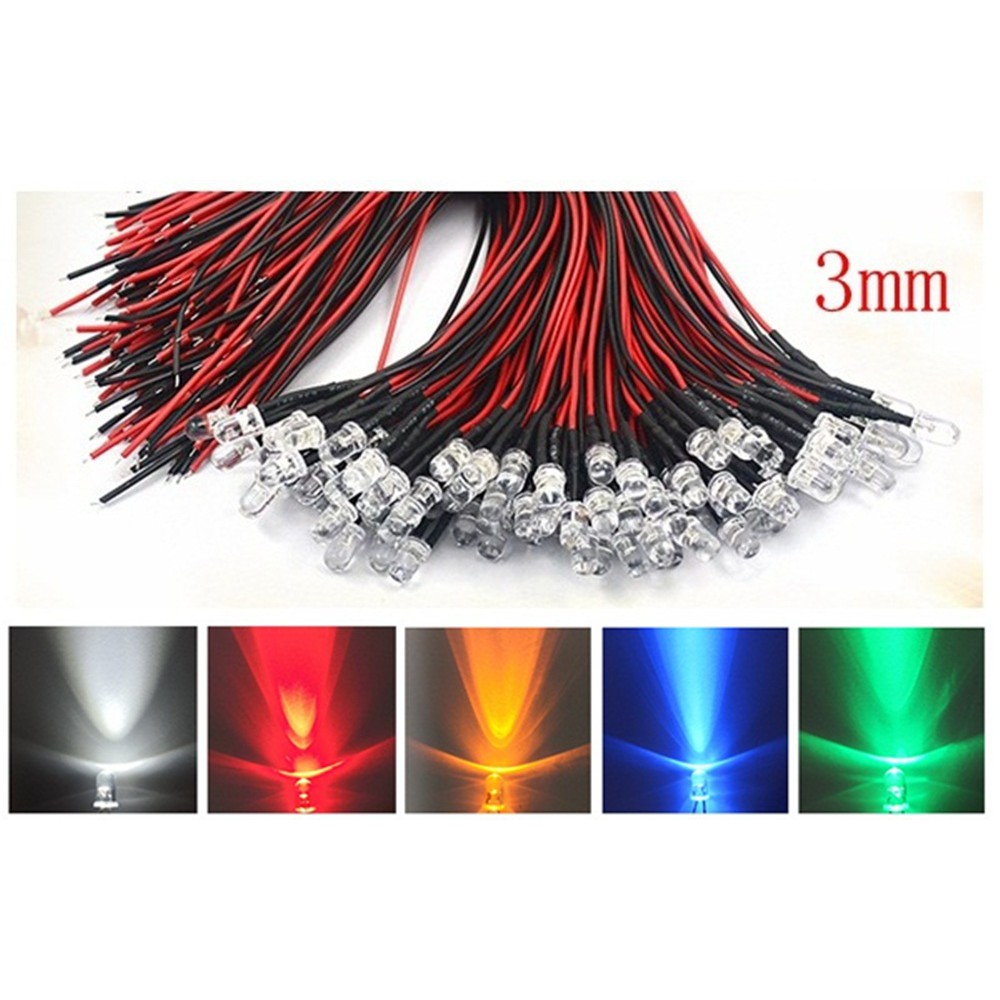 10pcs 3mm 5mm 10mm 5-12V LED Pre-wired General-purpose Light-emitting ...