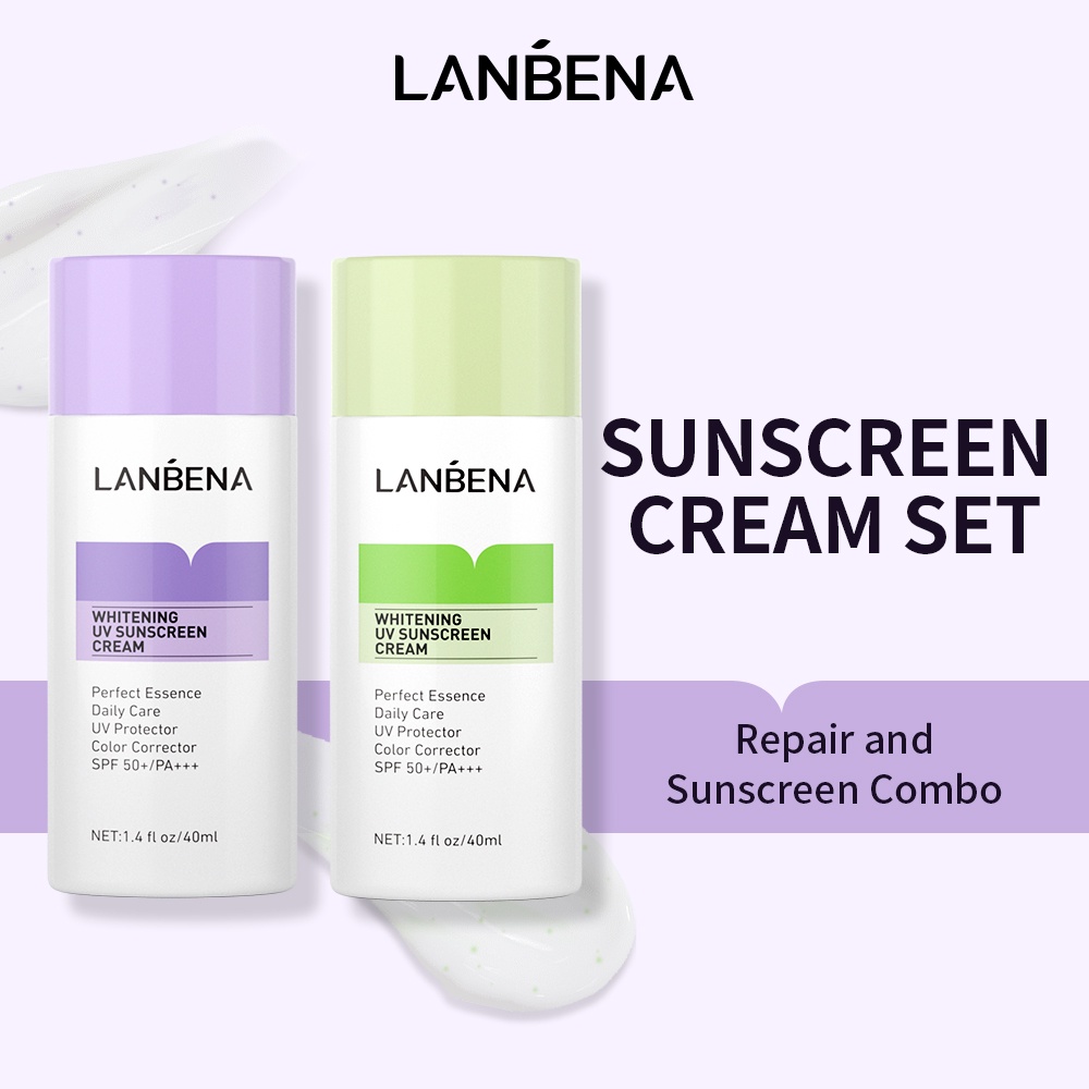 Lanbena Uv Sunscreen Face Cream Sunblock Spf50 Whitening Sweat Proof Waterproof Body Skincare