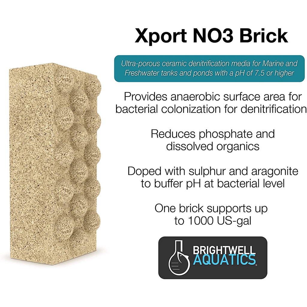 Brightwell Xport NO3 Dimpled Brick (Ultraactivated ceramic Denitrification Brick shaped