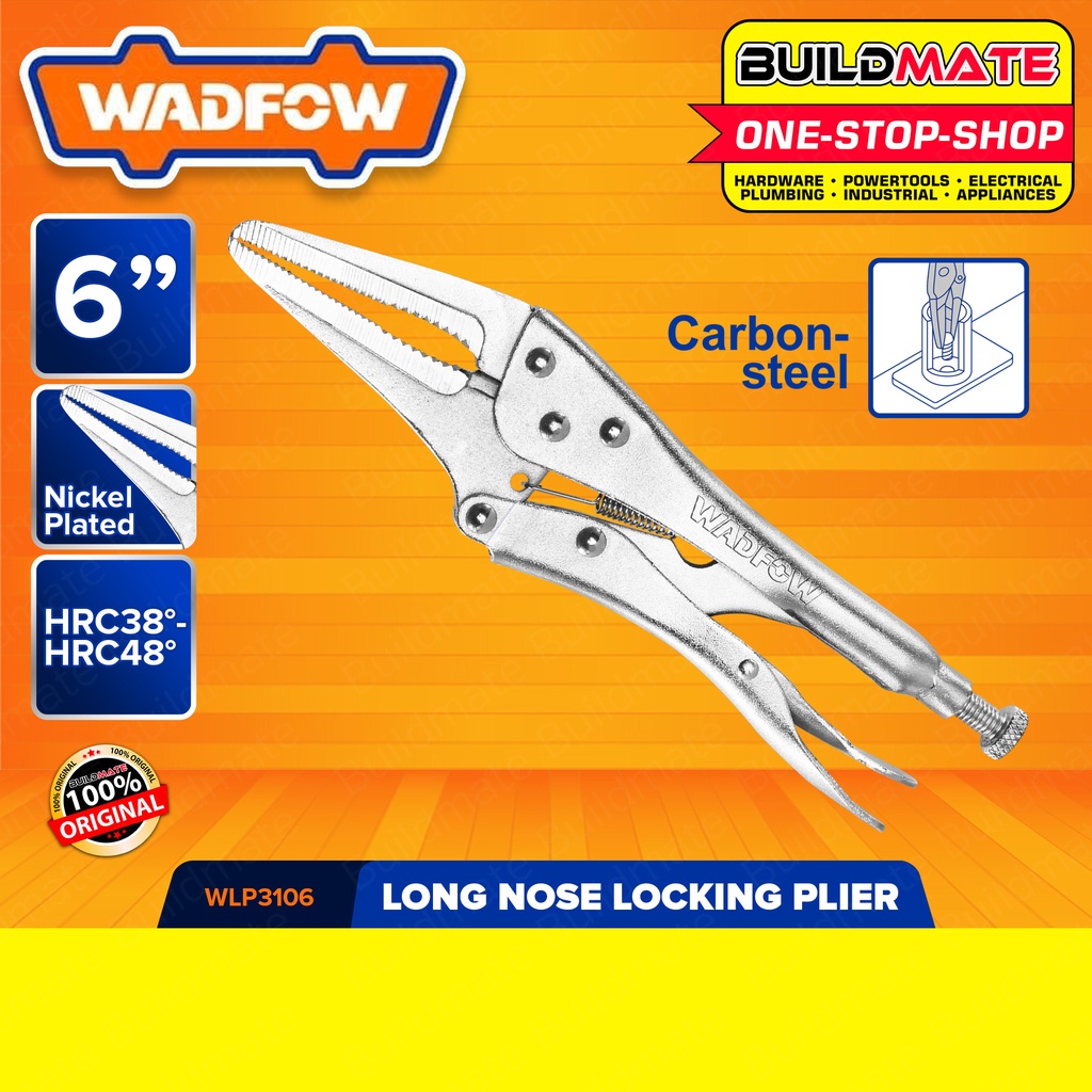 BUILDMATE Wadfow Long Nose Locking Pliers 6" Inch 9" Inch Wire Cutter Vise Needle Nose Plier