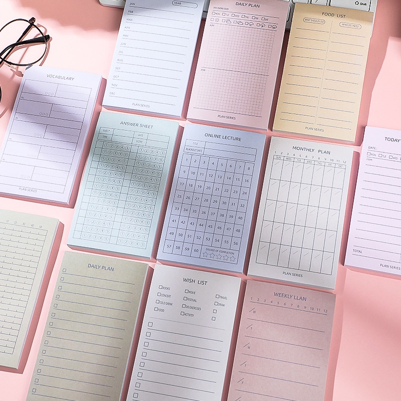 Basic Pastel Non-stick Message Memo Note Pad Expense Answer Wish List ...