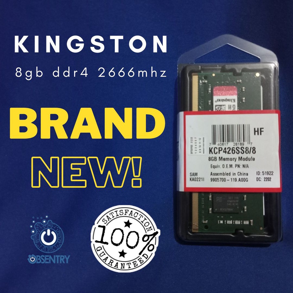 Kingston Laptop RAM Soddim 8gb 16gb DDR4 2400 2666 3200mhz Sealed Brand ...