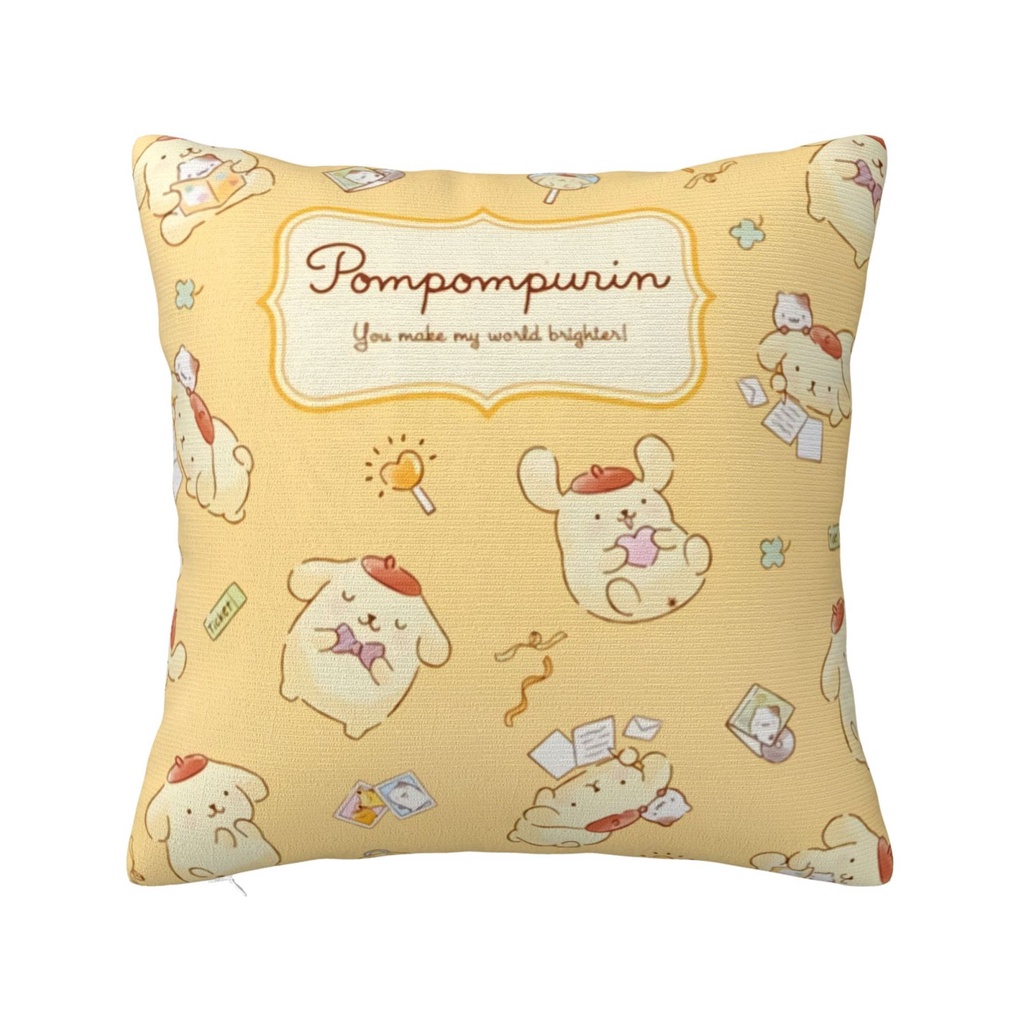 Sanrio Pompompurin Print Throw Pillow Case Cover For Sofa Bed Couch ...