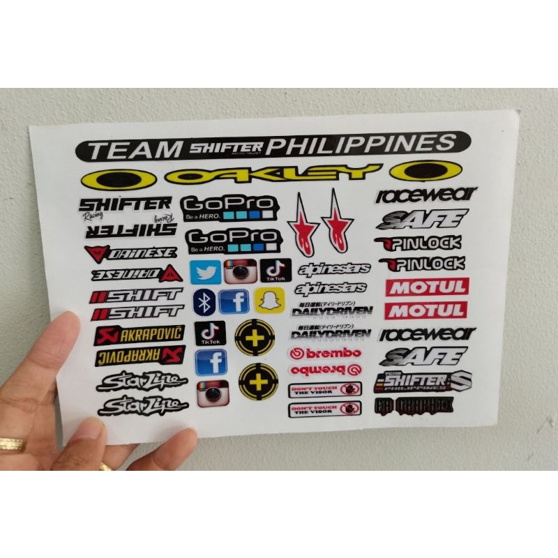 Helmet Lens Visor Sticker Set Decals ( Shifter PH) Waterproof ...