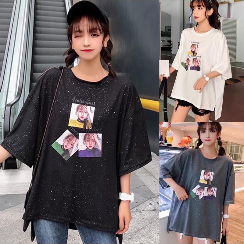 New Korean style Oversized Cotton T-shirt | Shopee Philippines