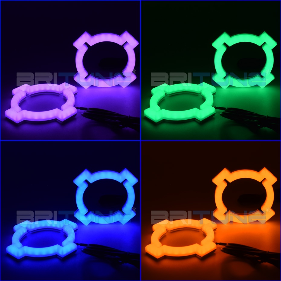 LED Angel Eyes RGB Halo Rings X Shape Bluetooth-compatible APP Control ...