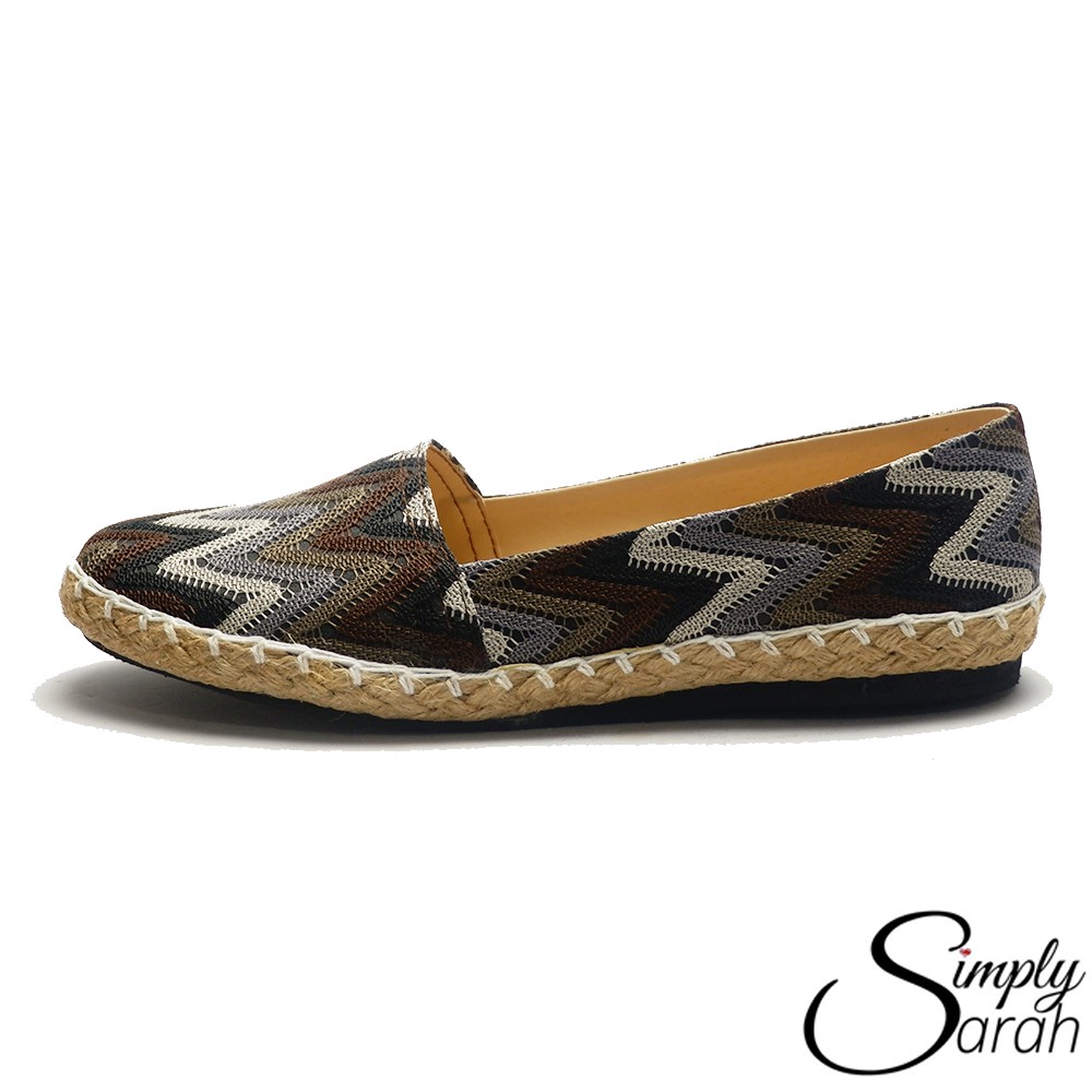 Marikina Made Maya Canvas Zigzag Pattern Espadrille Flat Shoes for