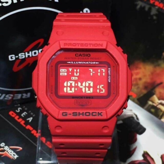 【100% Original】♀[leo Chua] Casio Gshock Dw5600 Red Out Men Unisex 