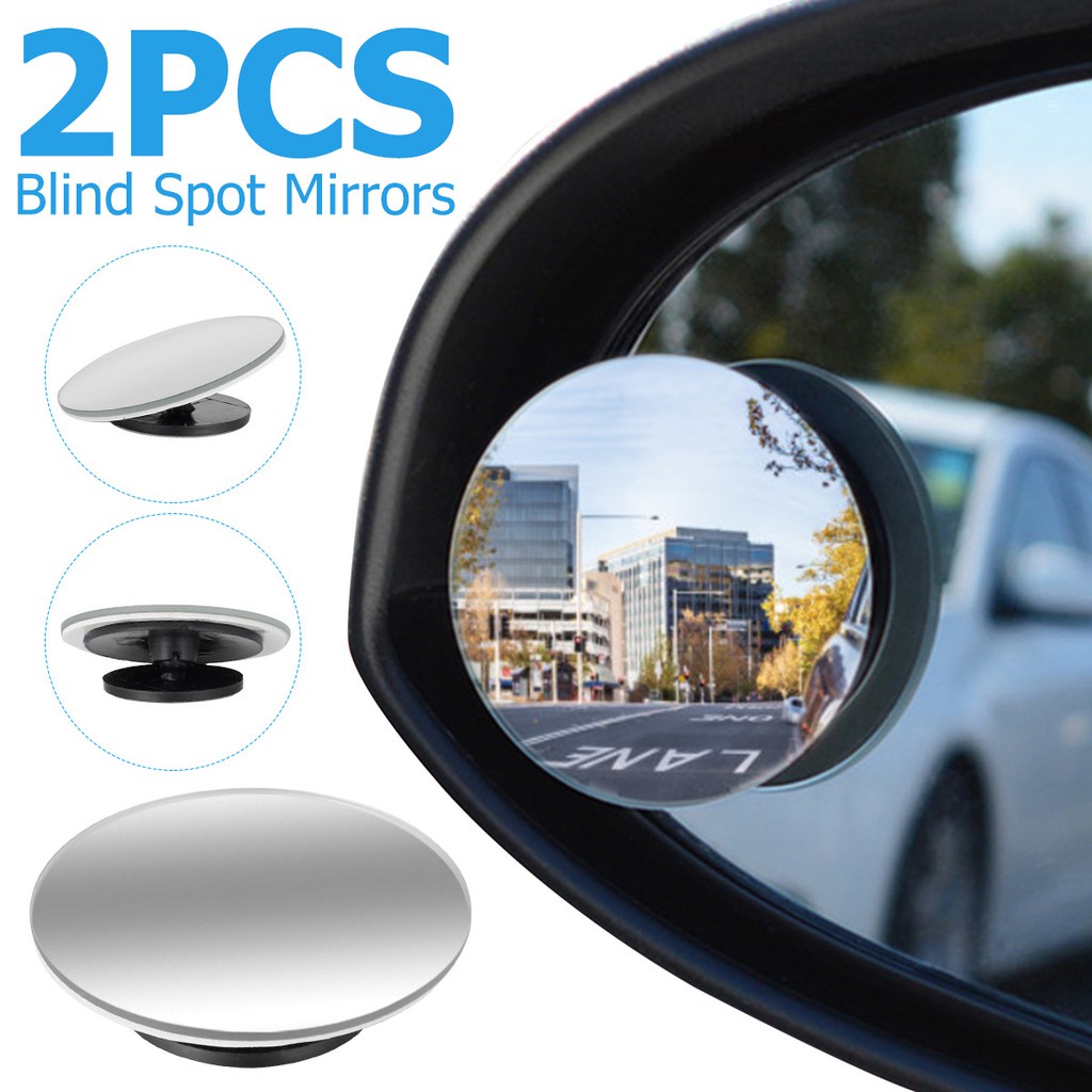 2pcs Car Motorcycle Blind Spot Mirror Waterproof 360 Rotatable 3M