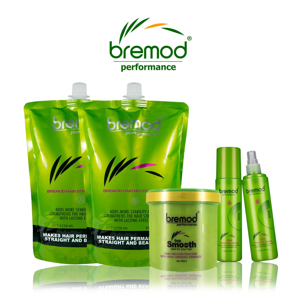 Bremod Hair Rebonding Set 1250ml*2 , Hair Reconstructor W/ Ginseng And