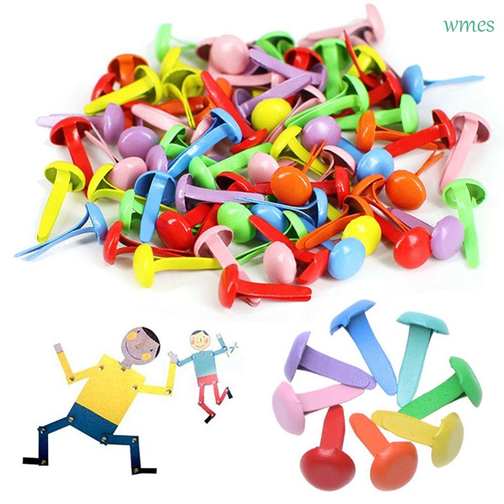 WMES1 DIY Paper Fasteners Gold Craft Accessory Brads Round Head Paper ...