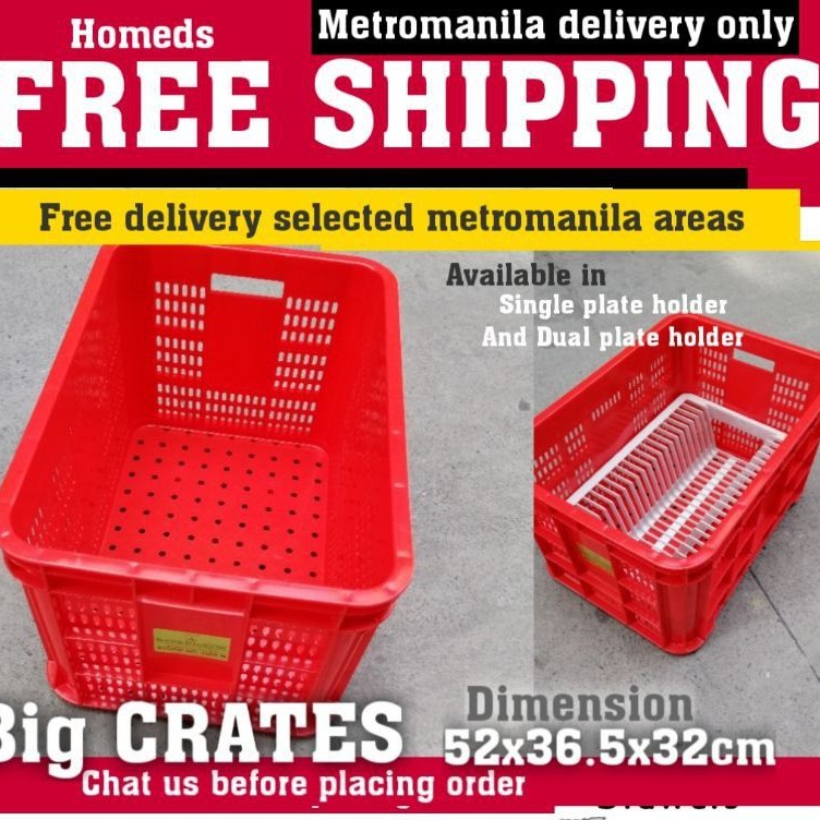 CRATE WITH DISH RACK FREE ON THE DAY DELIVERY METROMANILA E | Shopee ...