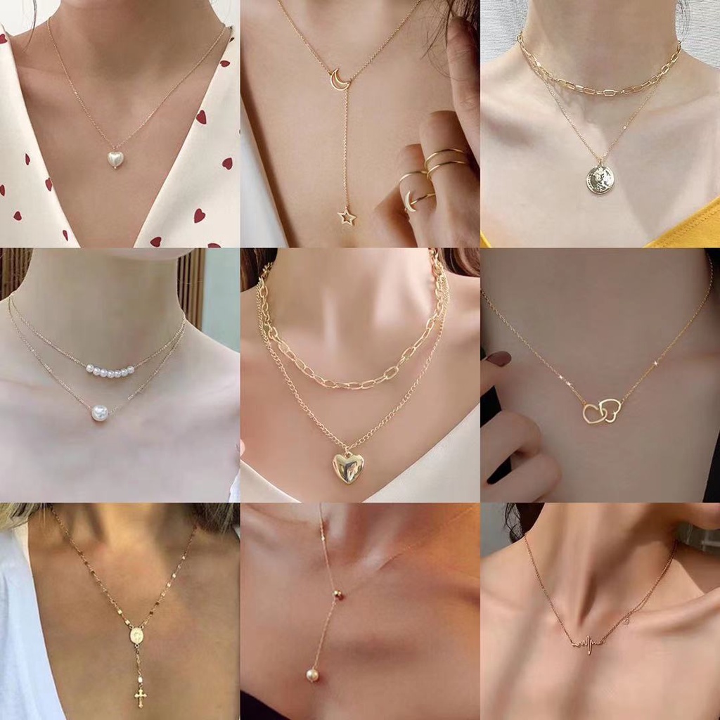 Personalized Fashion Style Triangle Tassel Gold Choker Jewelry Accessories Shopee Philippines