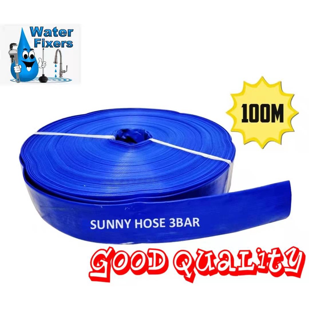 SUNNY WATER DISCHARGE HOSE FLAT HOSE BLUE 100MTRS 2'' 100MTRS Shopee