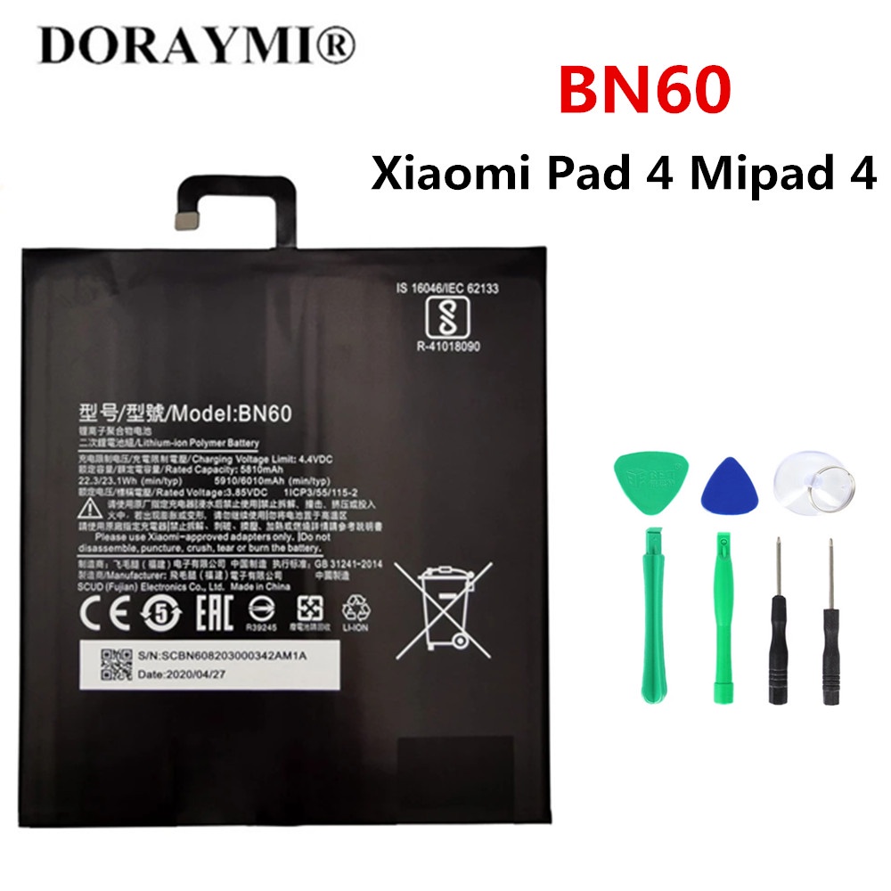 DORAYMI 100% Original Tablet Battery BN60 For Xiaomi Pad 4 Mipad 4 ...