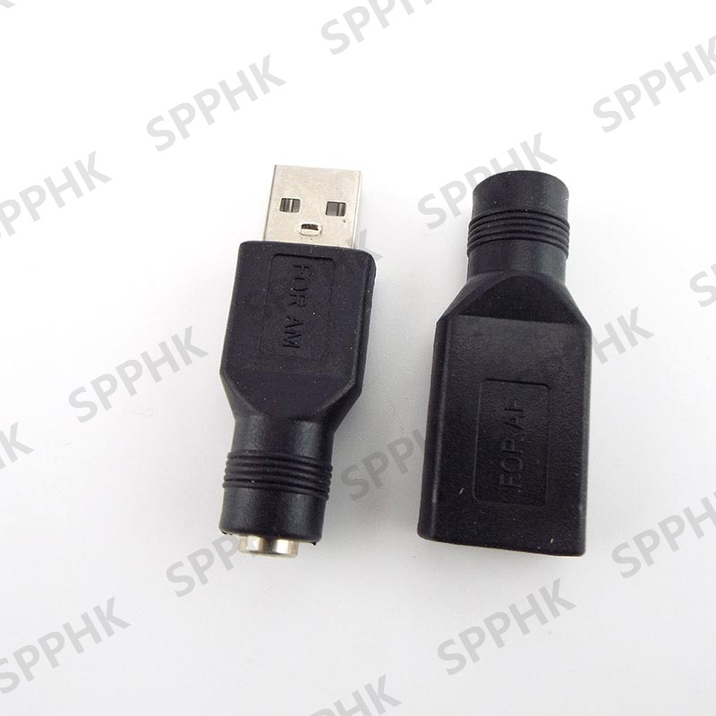 V DC Power Connector Female Jack To USB 2.0 Male Plug Female 5Adapter ...