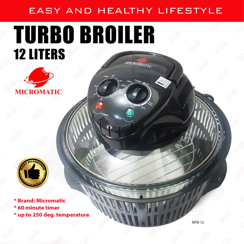Multi Function Turbo Broiler / Convection Oven 12 Liters Micromatic MTB12 Shopee Philippines
