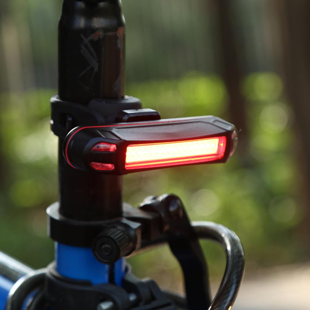 USB Rechargeable 100LM LED Bicycle Rear Taillight Waterproof Warning ...
