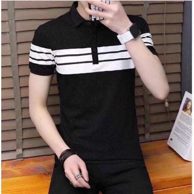 Korean fashion polo shirt for men (can fit SMALL to LARGE) | Shopee ...