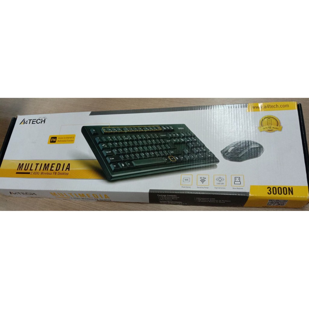 A4TECH 3000N Wireless Desktop Keyboard + Mouse